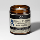 Beach Please! I'm A MotherF'n Mermaid 9oz Funny Candle Malicious Women Co