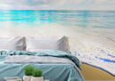 Ocean Beach Shore Wallpaper Mural. Tropical Theme Wall Decor.