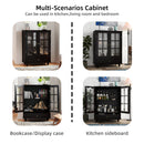 Minimalist Buffet Cabinet With Double Glass Doors And Drawer by HouseOfZazla