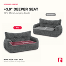 2-Person Bean Bag Sofa Chair, 63" Wide Corduroy with Memory Foam