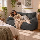 2-Person Bean Bag Sofa Chair, 63" Wide Corduroy with Memory Foam