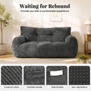 2-Person Bean Bag Sofa Chair, 63" Wide Corduroy with Memory Foam