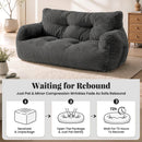 2-Person Bean Bag Sofa Chair, 63" Wide Corduroy with Memory Foam
