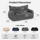 2-Person Bean Bag Sofa Chair, 63" Wide Corduroy with Memory Foam