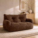 2-Person Bean Bag Sofa Chair, 63" Wide Corduroy with Memory Foam