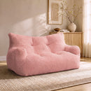 2-Person Bean Bag Sofa Chair, 63" Wide Corduroy with Memory Foam