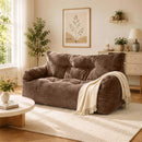 2-Person Bean Bag Sofa Chair, 63" Wide Corduroy with Memory Foam