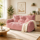 2-Person Bean Bag Sofa Chair, 63" Wide Corduroy with Memory Foam