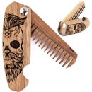 Wooden Beard Comb – Sugar Skull