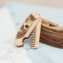 Wooden Beard Comb – Sugar Skull