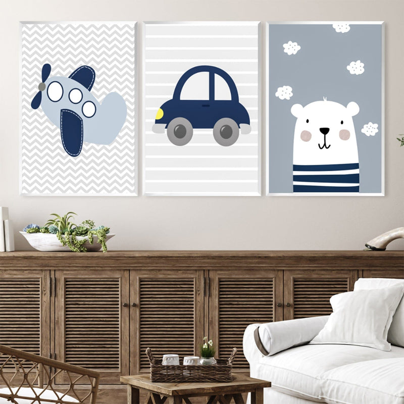 Bears, Trains and Automobiles Canvas