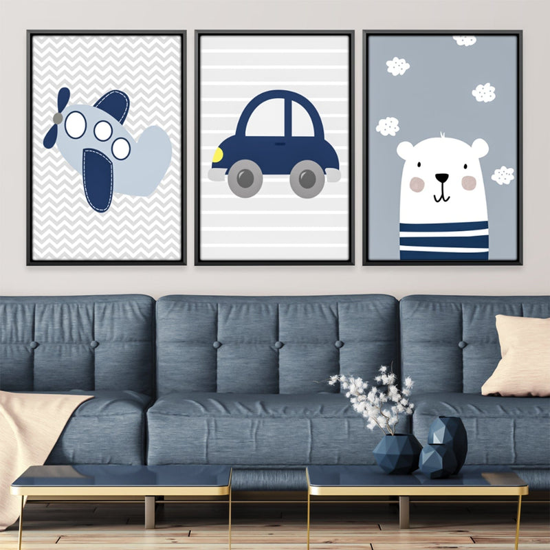 Bears, Trains and Automobiles Canvas