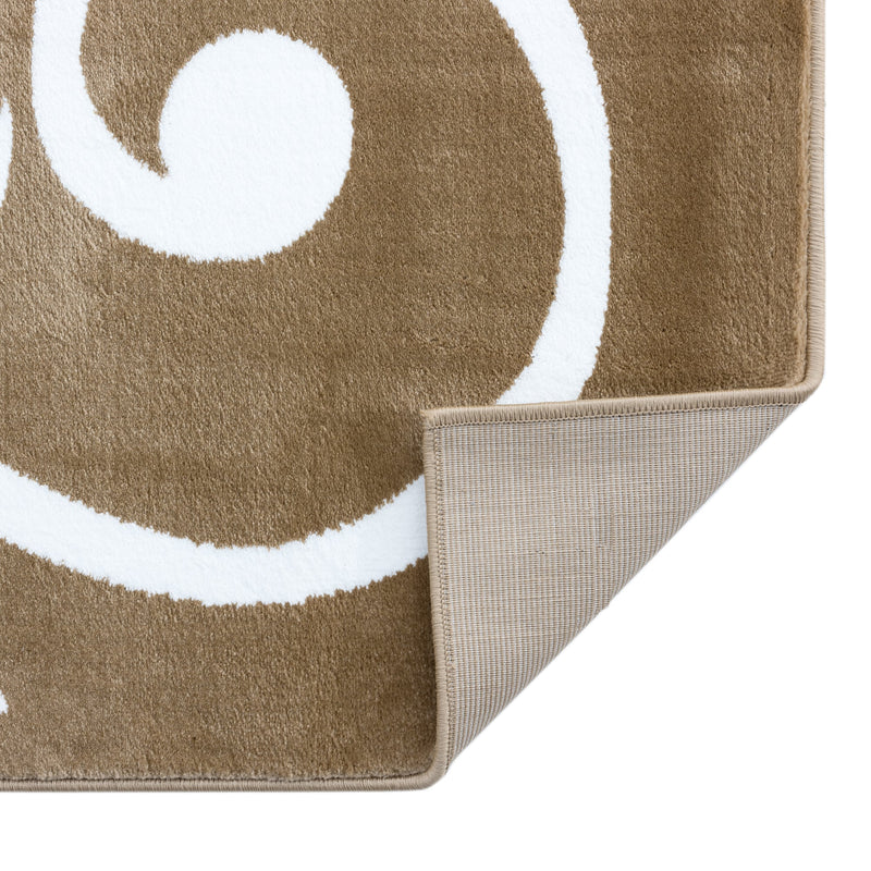 Sussexhome Beatrice Perfect Soft Area Rugs | Leaves - Beige/White