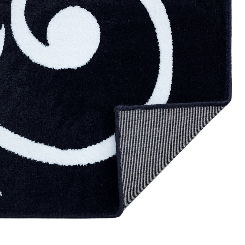 Sussexhome Beatrice Perfect Soft Area Rugs | Leaves - Navy/White