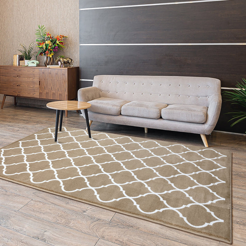 Sussexhome Beatrice Perfect Soft Area Rugs | Trellisville - Beige/White
