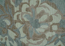 Blue Ivory Olive Floral Hand Tufted Wool Area Rug 8x10 - Soft Pile