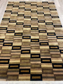 Beautifull Hand Knotted Nepali Geometric Area Rug 6x9 Ft