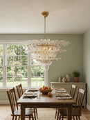 Beautifully Murano Palmette Transparent Chandelier