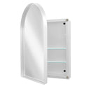 Arched Recessed Medicine Cabinet, Metal Framed Bathroom Wall Cabinet With Mirror And Adjustable Shelves, Wall Mirror With Storage For Bathroom