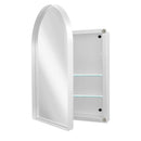 Arched Recessed Medicine Cabinet, Metal Framed Bathroom Wall Cabinet With Mirror And Adjustable Shelves, Wall Mirror With Storage For Bathroom by Unique Piece Furniture