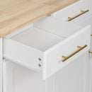 K&K 59.3" Kitchen Island with Storage & Rolling Cart by HouseOfZazla