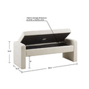 Elegant Soft Close Storage Bench Polyester Upholstery - Cream by HouseOfZazla