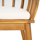 Klismos Dining Armchair (Set of 2) - Teak / Beige by HouseOfZazla