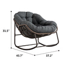 Outdoor Rattan Rocking Chair with Padded Cushion by HouseOfZazla