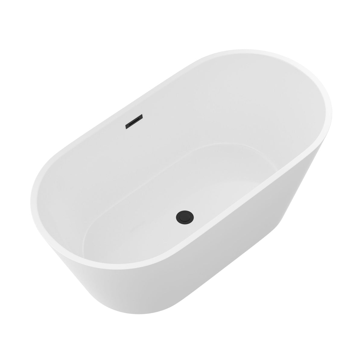 Gloss Freestanding Bathtub With Overflow & Pop Up Drain, Stand Alone Soaking Tub, photo 11 of 14