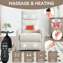 Heat Massage Manual Recliner Chair with Rocker and Swivel