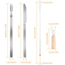 Stainless Steel Roasting Sticks Set 31.9in Extendable Telescoping Marshmallow Hot Dog Fork Skewers Set w/ Corn Needles Fork Knife For BBQ Fire Pit Cam