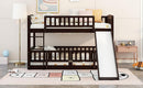 Low Bunk Bed With Slide, Fence And Ladder by Unique Piece Furniture