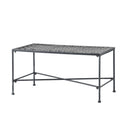 Luna Outdoor Iron Coffee Table - Black Brush Silver by HouseOfZazla