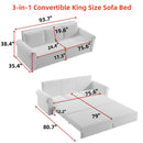 Pull Out Sofa Bed 3 In 1 Convertible Sleeper Sofa With Nailhead Trim & Rolled Arm, Multi Functional