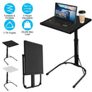 Folding Tray Table Portable Sofa TV Tray Laptop Desk C Side Adjustable Eating Dinner Coffee Table with 3 Adjustable Heights 3 Angles 55lbs Load Bearin