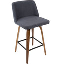 Toriano - Mid Century Modern Fixed Height Counter Stool & Square Footrest (Set of 2) by Unique Piece Furniture