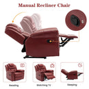 3 Pieces Recliner Sofa Sets Home Theater Seating Manual Recliner Chair With Center Console And LED Light Strip For Living Room by Unique Piece Furniture