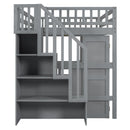 Loft Bed With Stairs, Bookshelf, Drawers, Desk & Wardrobe, Space Saving Multifunctional Furniture by HouseOfZazla