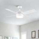 Ceiling Fan With Remote Control, Reversible DC Motor, 6 Speeds, 3 Dimmable LED, Quiet Timer For Indoor - White