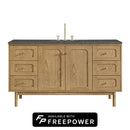 James Martin Laurent 60" Dual Mount Single Bathroom Vanity, Light Natural Oak