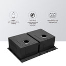 Double Bowl Drop In Kitchen Sink 33" X 22" With 16 Gauge Stainless Steel And 2 10" Deep Basins - Gunmetal Black