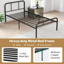 Modern Metal Platform Bed with Headboard and Footboard-Black by LJGDeals