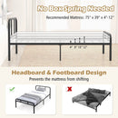 Modern Metal Platform Bed with Headboard and Footboard-Black by LJGDeals