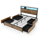 Full/Queen Size Bed Frame with Smart LED Lights and Storage Drawers-Full Size by DirectDeals