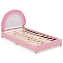 Twin Bed Frame with Height-Adjustable Headboard and Sturdy Wooden Slats by LJGDeals