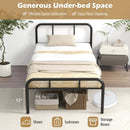 Modern Metal Bed Frame with Curved Headboard and Footboard-Twin Size by LJGDeals