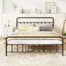 Bed Frame with Headboard and Under Bed Storage Black by LJGDeals