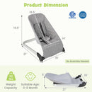 Baby Bouncer Seat with Aluminum and Metal Frame-Light Gray