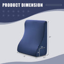 Bed Wedge Pillow with Tablet Pillow Stand and Side Pockets-Navy by DirectDeals