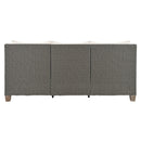 4-Piece Rattan Outdoor Conversation Sofa Set with Wooden Coffee Table and Cushions Seating 5 People for Patio, Garden and Backyard (Grey)